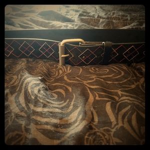 EUC Black and Pink Leather Belt